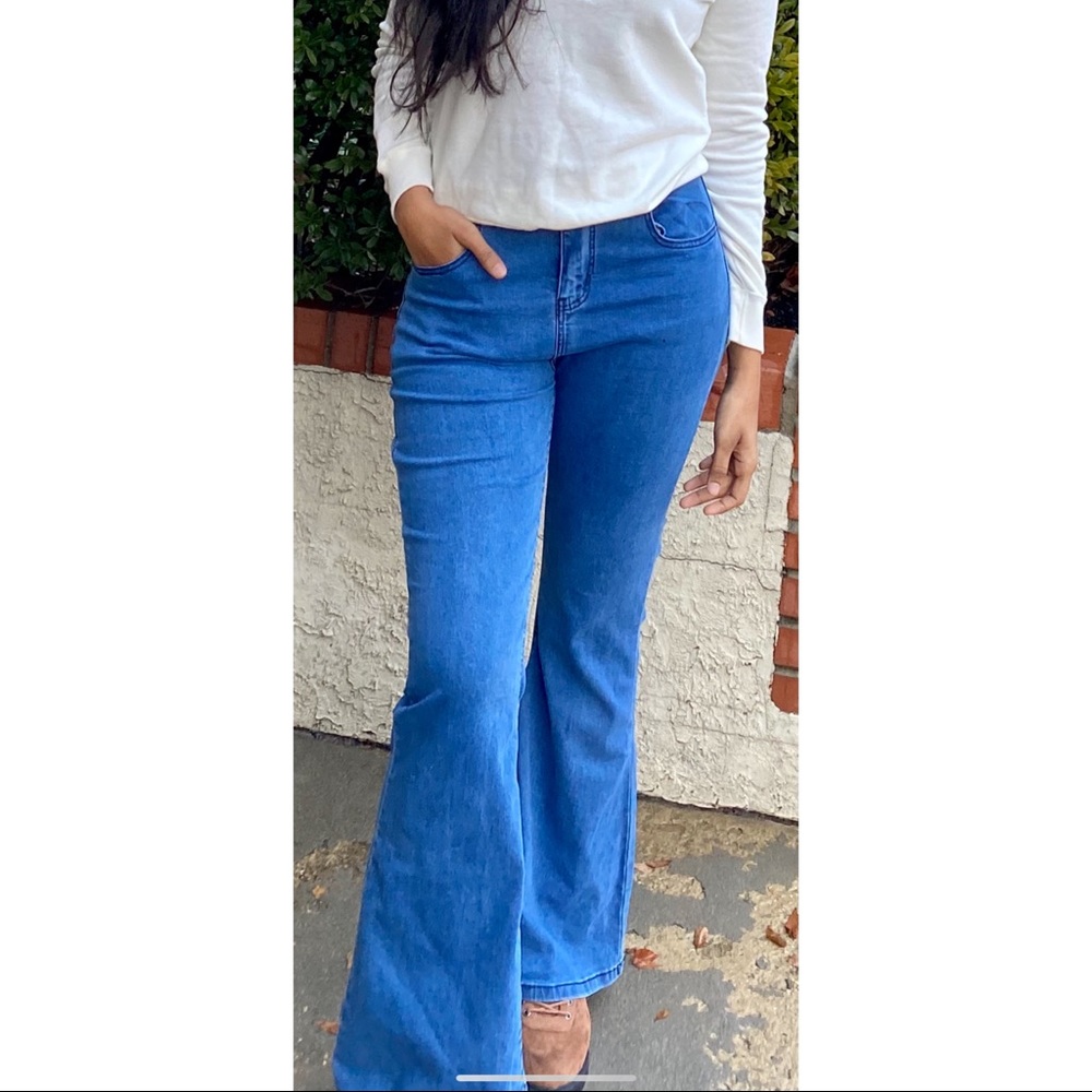 Blue flare jeans
